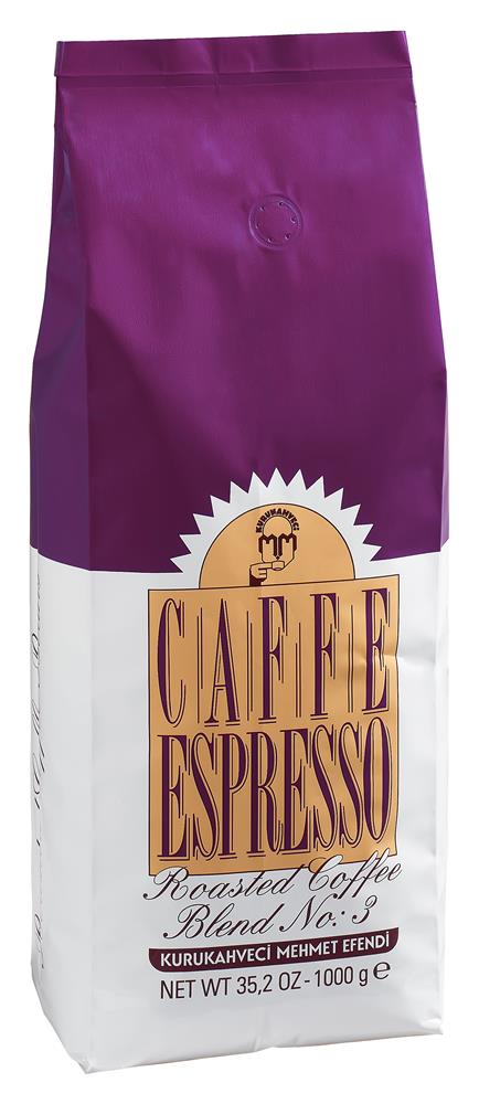 Mehmet Efendi 1000gr ESPRESSO Roasted Coffe Blend Çekirdek Kahve No:3 ( WT 35,2 Oz)