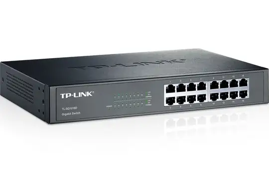 Tp-Link TL-SG1016D 16 Port 10-100-1000 Mbps Switch Çelik Kasa Rack Mount