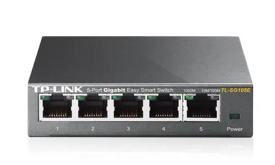 Tp-Link TL-SG105E 5 Port 10-100-1000 Mbps Easy Smart Switch Çelik Kasa