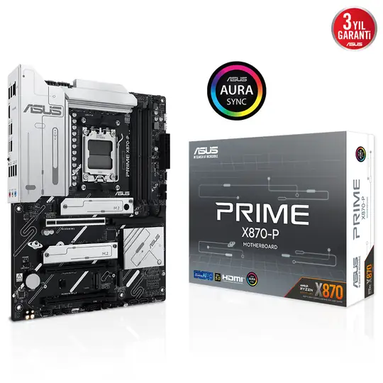 Asus Prime X870-P 8000MHz(OC) DDR5 Soket AM5 M.2 HDMI ATX Anakart