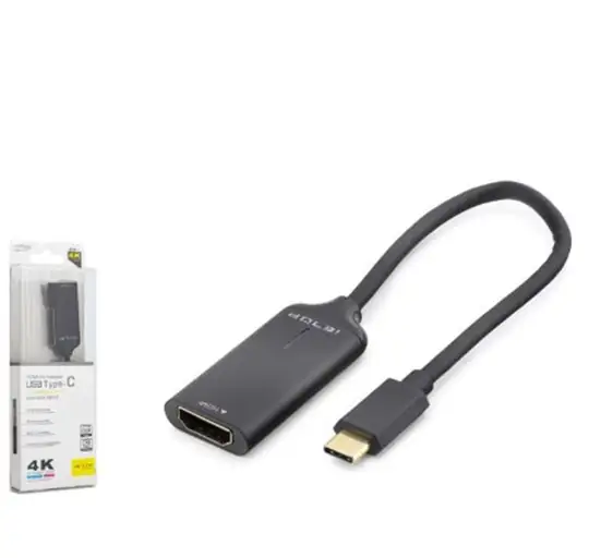 iETOP HDX7898 Type-C to HDMI Görüntü Dönüştürücü 4K 30Hz 20 cm Siyah