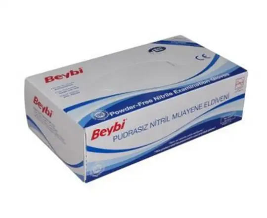 Beybi Pudrasız Nitril Mavi (S) small Beden Muayene Eldiven 100lü Paket