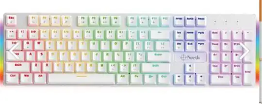North Shield White Red Switch Türkçe Q RGB Beyaz Mekanik Gaming Klavye