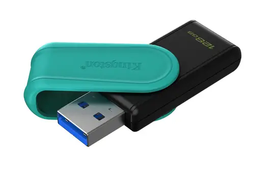 Kingston DTXS-128GB 128GB Portable USB 3.2 Gen1 DataTraveler ExodiaS (Black-Turquoise) Flash Bellek