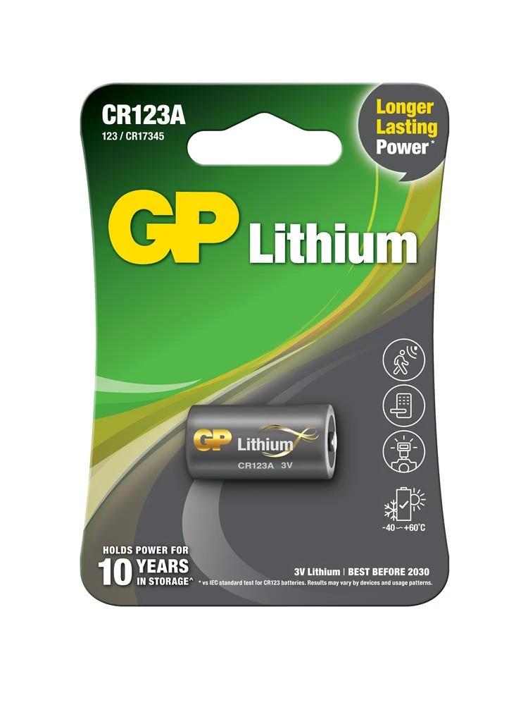 GP CR123A 3V Lityum Tekli Paket Pil (GPCR123A-U1) Fotoğraf Makinesi Pili