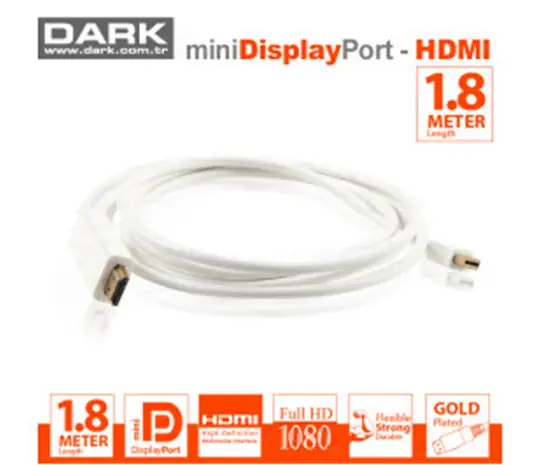 Dark MDPXHDMIL180 1.8mt Mini Displayport to Hdmı Kablo