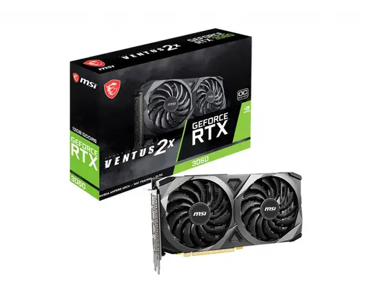Msi GeForce RTX3060 Ventus 2x OC 12GB 192Bit GDDR6 Ekran Kartı (GeForce RTX 3060 Ventus 2x 12G OC)