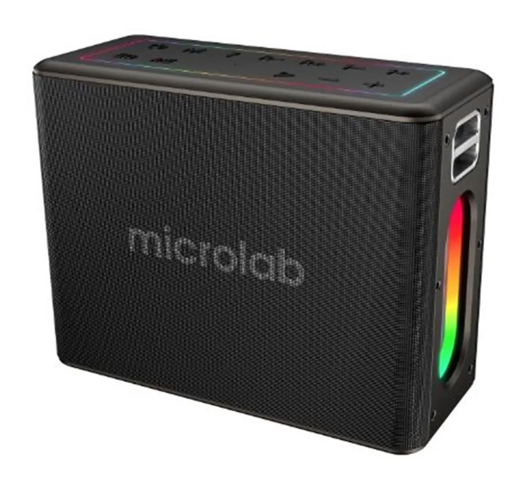 Microlab M60 Vega 15000mAh Batarya Wireless Mikrofonlu Siyah Gri Usb + Tf Kart + Bluetooth Powerban