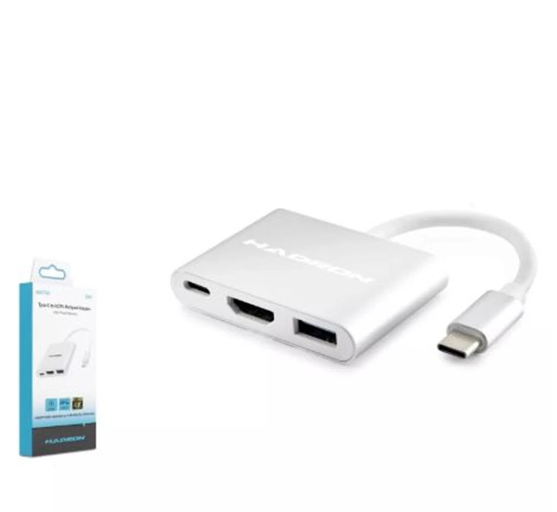 Hadron Hdx7764 Type-C Hdtv Combo Hdmi 4K 30Hz + Type-C + Usb3.0 3In1 Gri