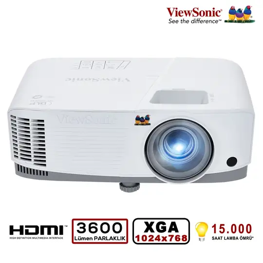 Viewsonic PA503X DLP XGA 1024X768 3800AL HDMI 3D 22000:1 Hoparlör Projeksiyon