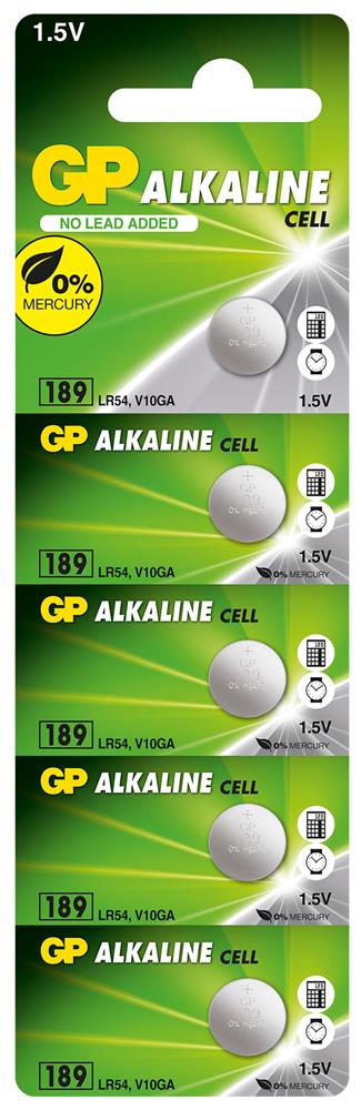 GP GP189-C5 LR54 AG10-LR1130 Alkalin Düğme Pil 5'li Paket