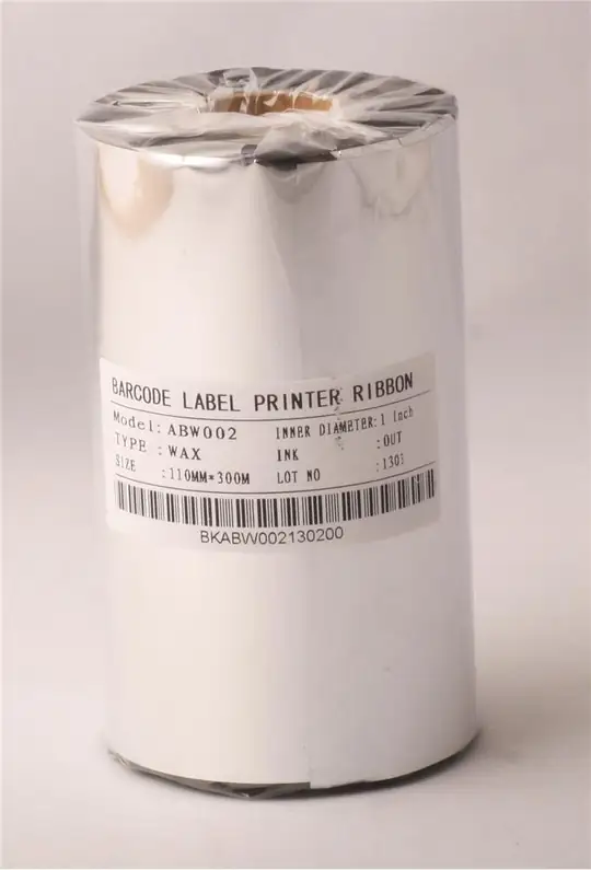 Ribbonsan RB00007 WX-10FBK 110-450MT Wax Ribbon
