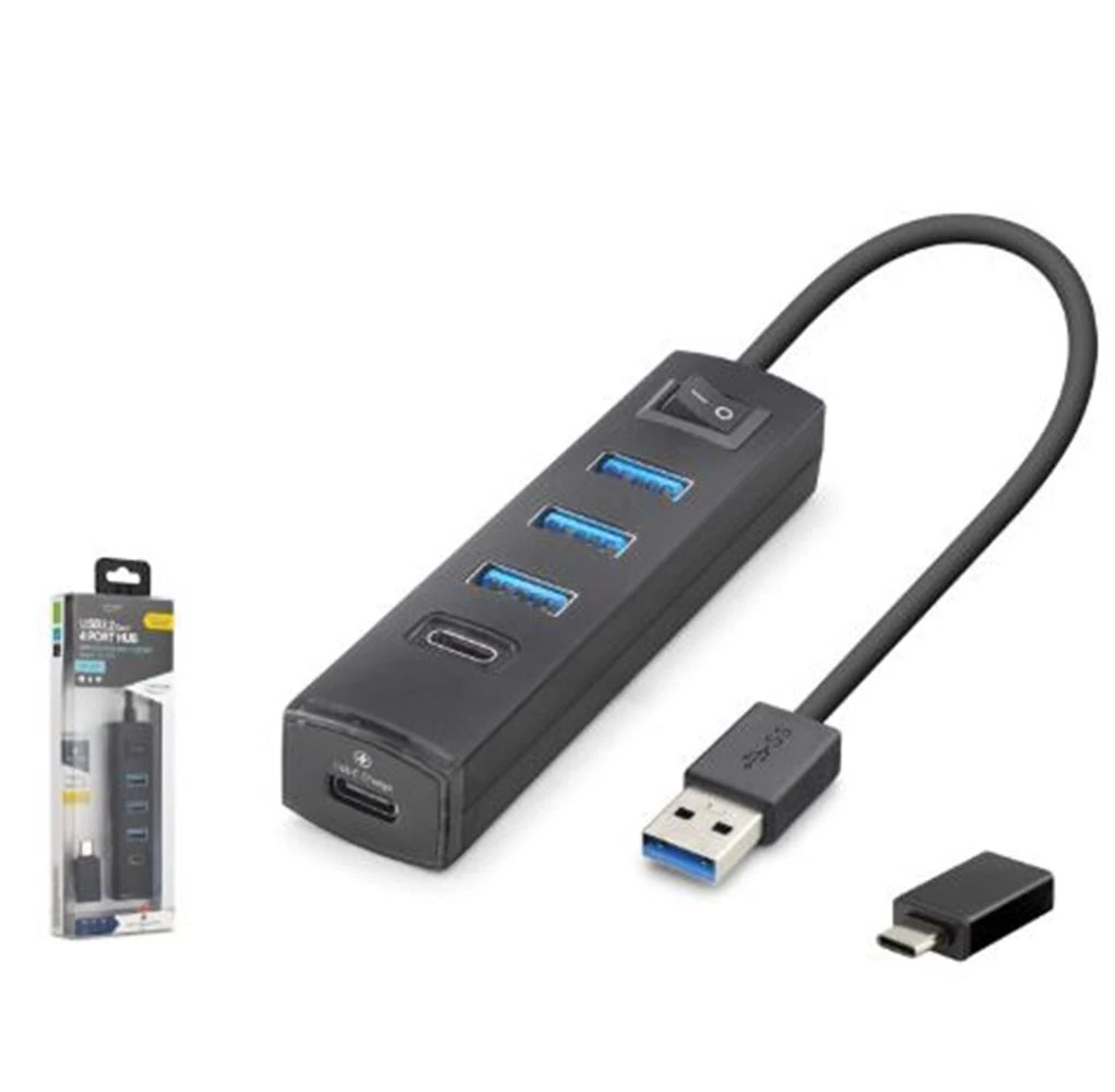 iETOP TU359 USB Type-C 3.2 Gen1 Anahtarlı Hub 4 Port 5 Gbps Siyah