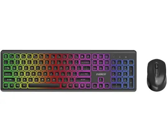 Everest KM-319BT Siyah 2.4G+BT1+BT2 Çoklu Cihaz Bağlantılı Q Set Kablosuz Klavye + Mouse