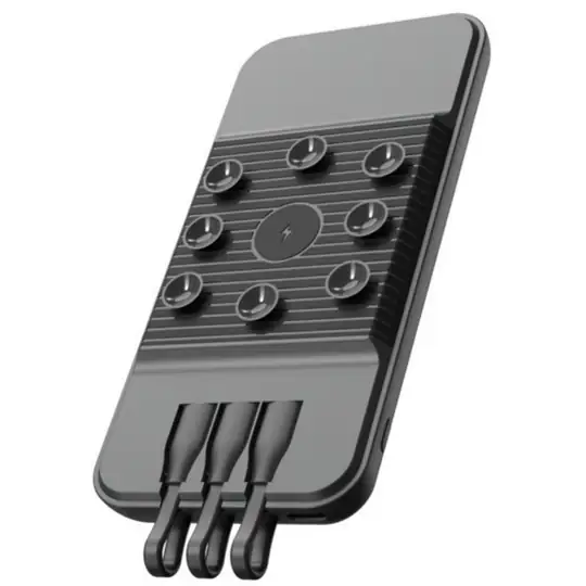 SnapMax SNP-3007 10.000 mah Siyah Vantuzlu Kablosuz ve 3in1 Kablolu Powerbank