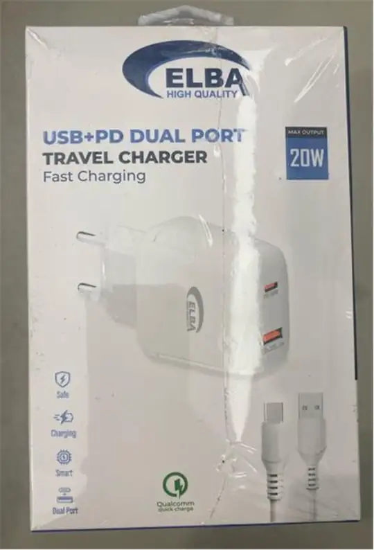 ELB44 ELBA 20W 2Lİ PD+USB TYPE-C SET (Usb To Type-C Kablo ) Hızlı Şarj