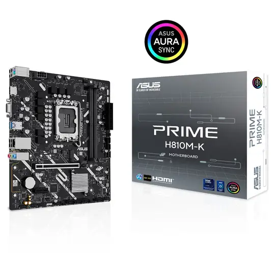 Asus Prime H810M-K 6400MHz DDR5 Soket LGA1851 M.2 HDMI VGA mATX Anakart