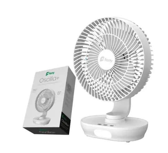 Feny FN-F88 Oscilla 3 Kademe Hız Ayarlı 180° 3000 Mah Şarjlı  8"Masüstü Vantilatör 150° Salınım