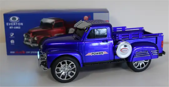 EVERTON RT-1962 Mavi (Blue) Arabalı  Bluetooth Fm-Usb-Tf-Aux Şarjlı Nostaljik Radyo