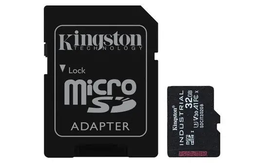 Kingston SDCIT2-32GB 32GB microSDHC Industrial C10 A1 pSLC Card + SD Adapter Hafıza Kartı