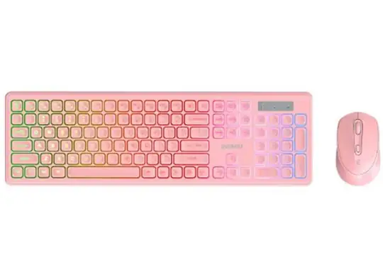 Everest KM-319BT Pembe 2.4G+BT1+BT2 Çoklu Cihaz Bağlantılı Q Set Kablosuz Klavye + Mouse