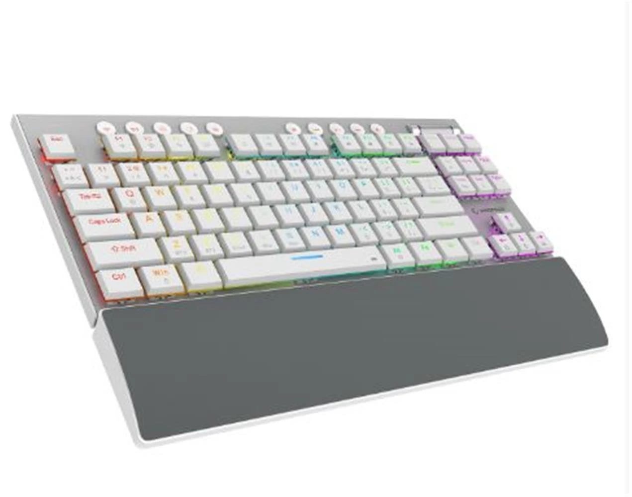 Rampage BERU Beyaz 2.4G + BT Wireless RED SWITCH Mekanik Gaming Oyuncu Klavye Slim RGB