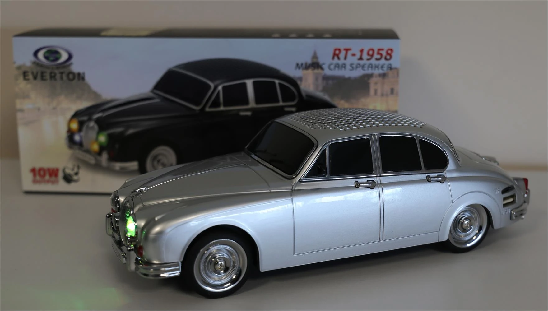 EVERTON RT-1958 Gümüş (Silver) Arabalı Bluetooth Fm-Usb-Tf-Aux Şarjlı Nostaljik Radyo