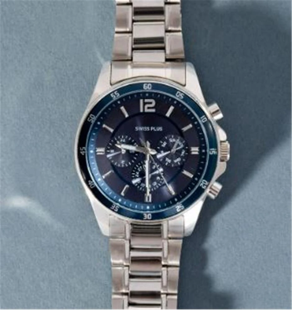 Swiss Plus Man Watch Basic Seri Model-8 ST3516AGS Lüx Blue-Silver