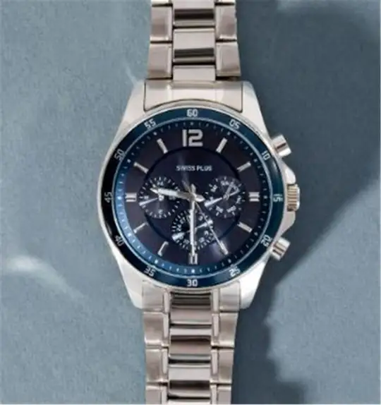 Swiss Plus Man Watch Basic Seri Model-8 ST3516AGS Lüx Blue-Silver
