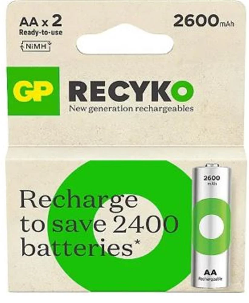 GP AA 2600 mAh Şarjlı Kalem Pil 2'li Paket GP270AAHCEMTR-2GB