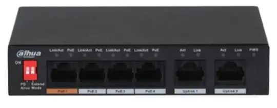 Dahua PFS3006-4ET-60 6 Port 10-100 (4 Poe + 2fe Uplınk Toplam 60W Poe)
