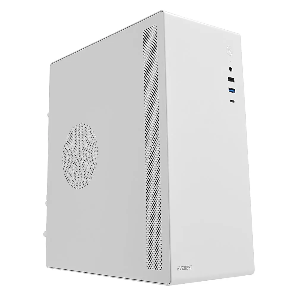 Everest K250 PEAK 250W MICRO PSU Beyaz USB3.0+USB2.0+TYPE-C+HD AUDIO Kompakt Mid-T PC Kasası