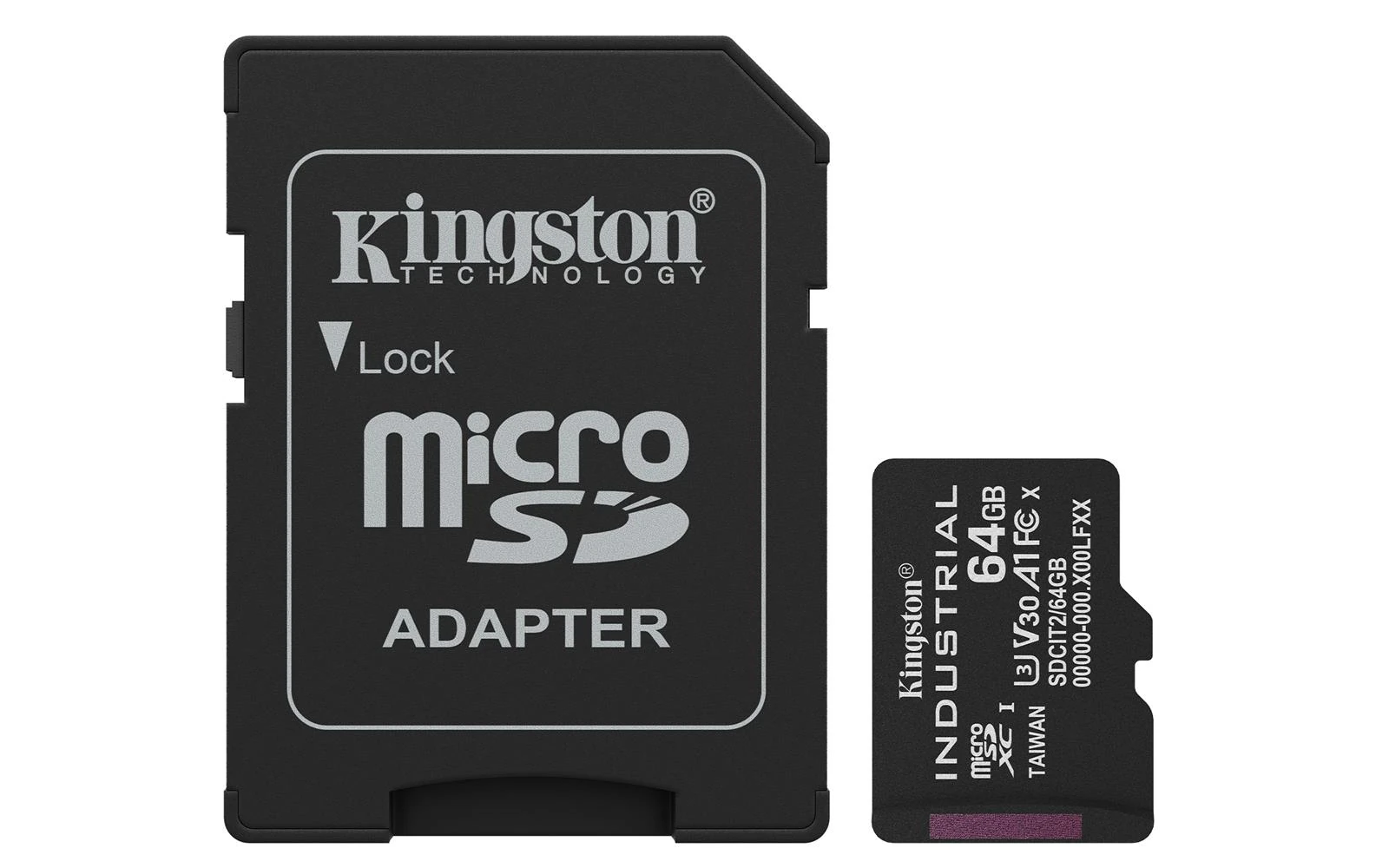 Kingston SDCIT2-64GB 64GB microSDXC Industrial C10 A1 pSLC Card + SD Adapter Hafıza Kartı