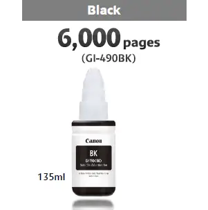 Canon GI-490BK Black Siyah Şişe Mürekkep G1411-2411-3411-4411