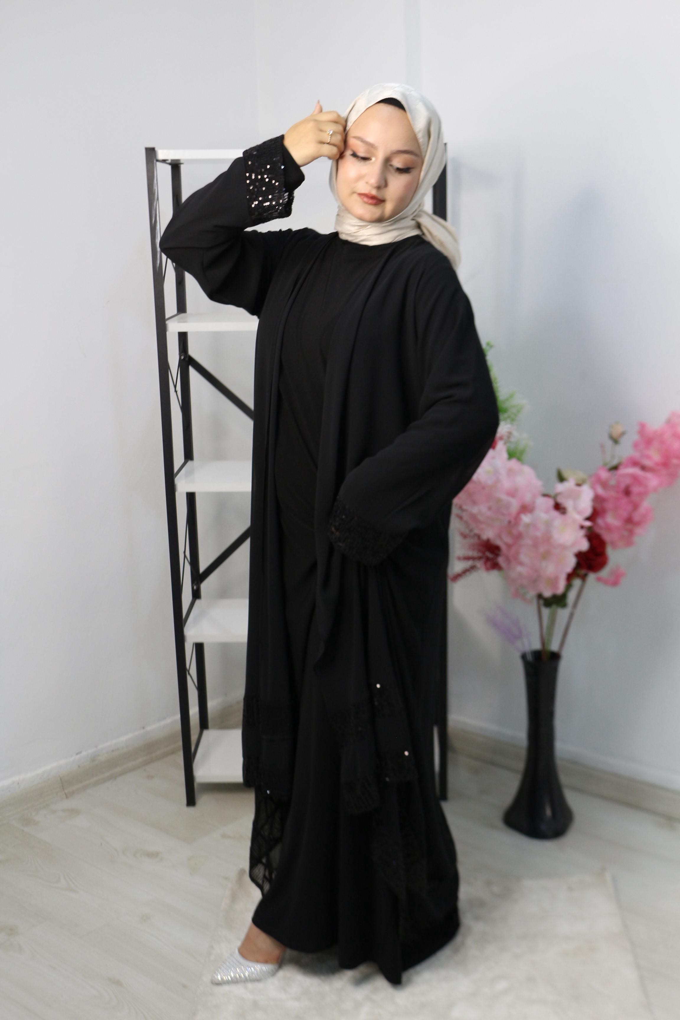 SENDY ZARA PAYETLİ ABAYA ELBİSE