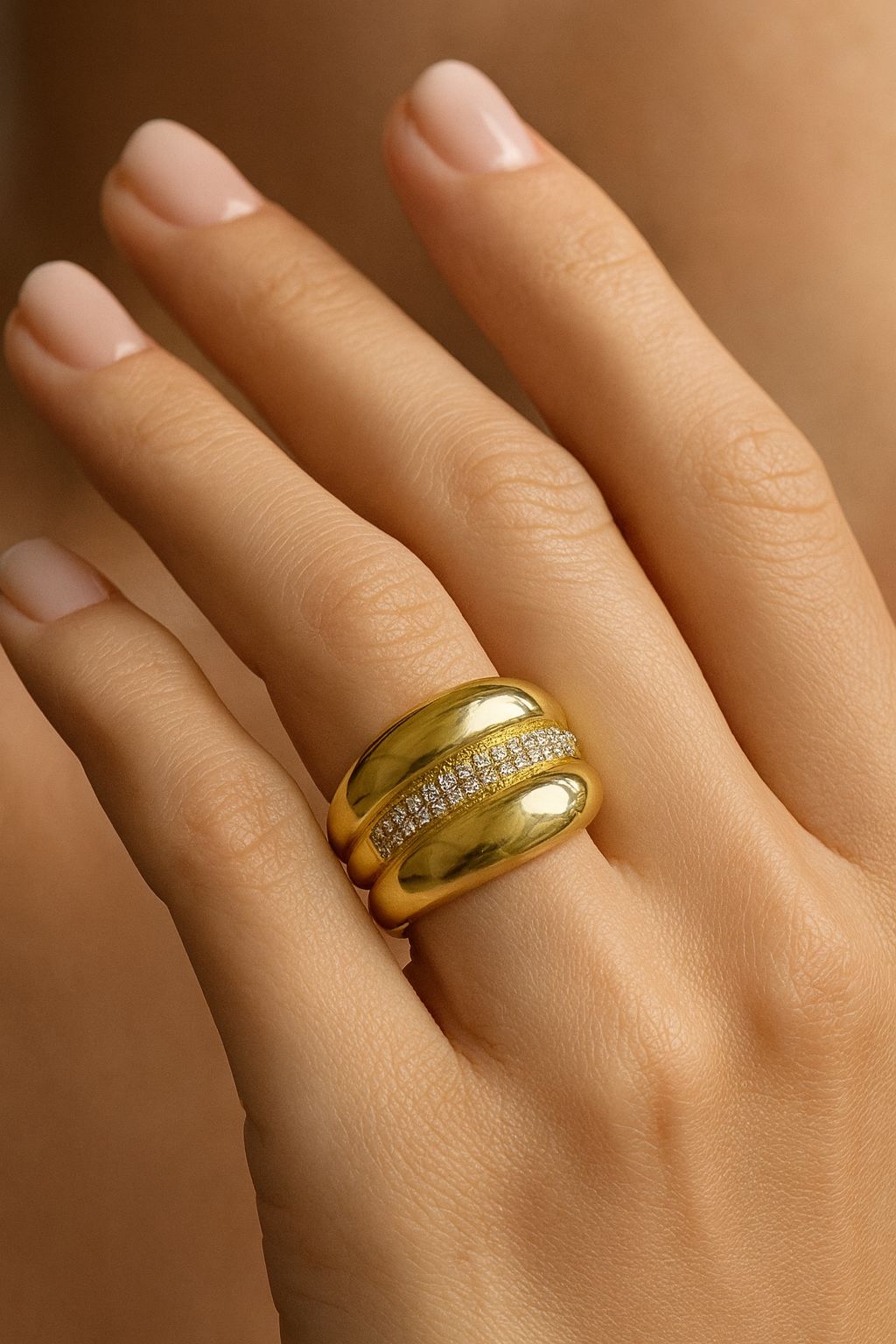 Çelik Gold Ivy Yüzük