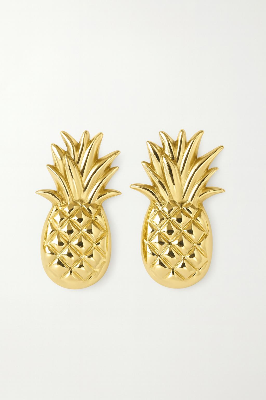 Gold Pineapple Küpe