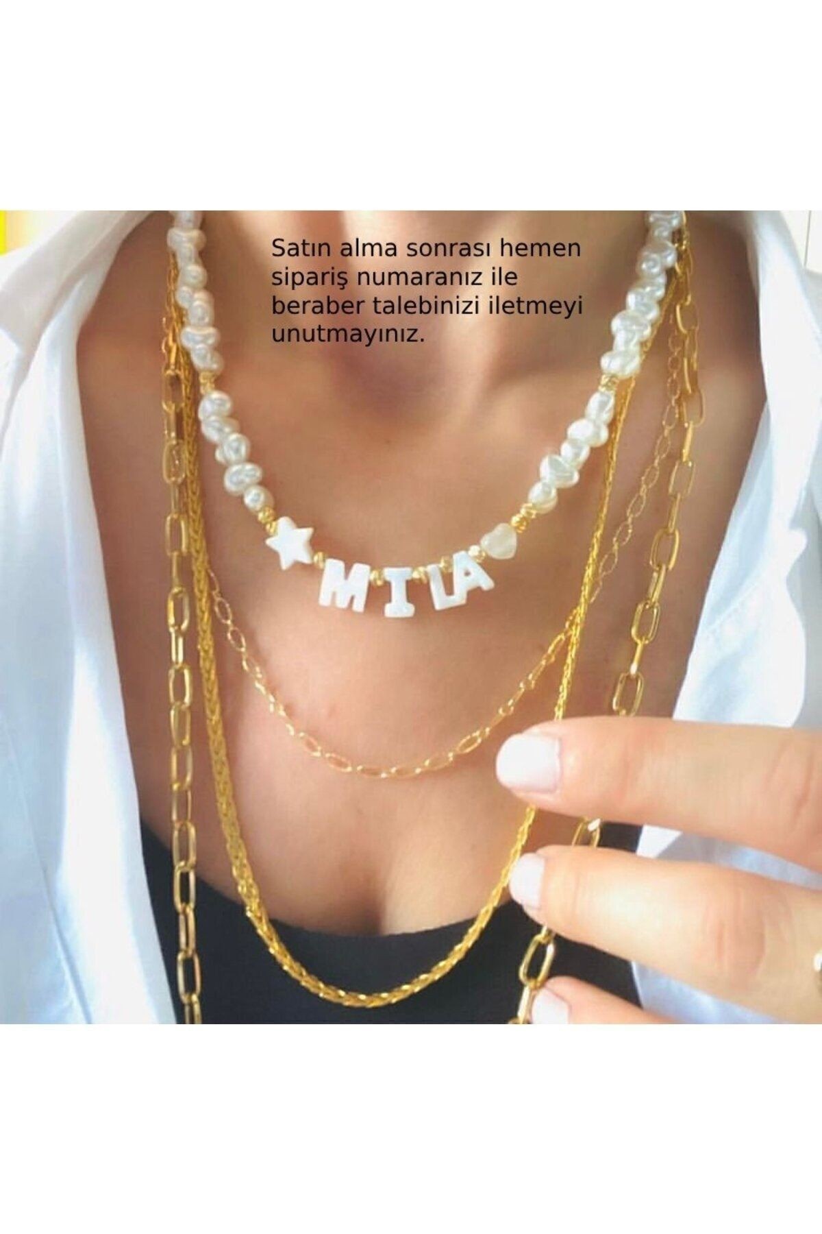 Kişiye Özel Isimli Inci Kolye.