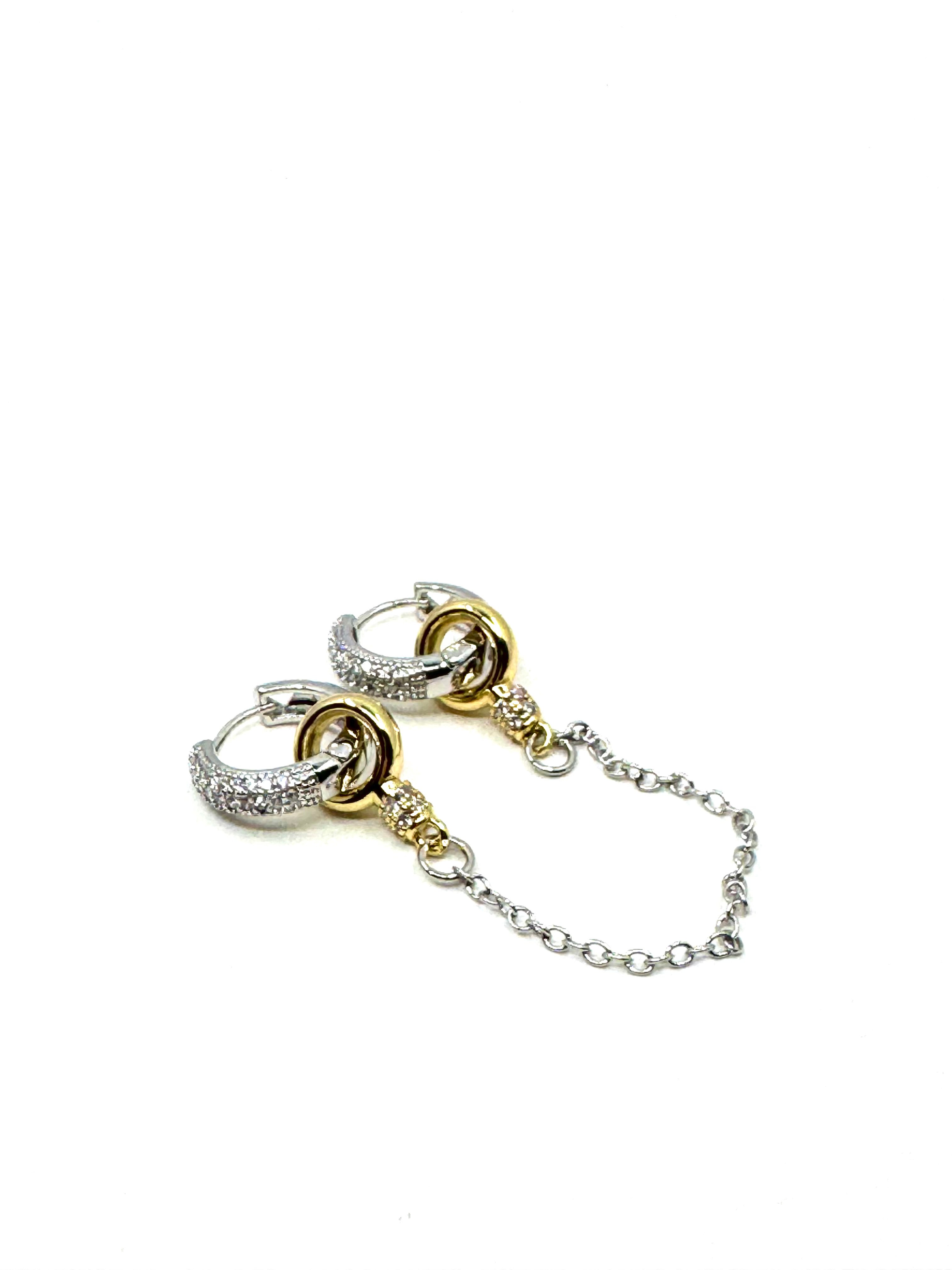 SİLVER GOLD İKİLİ ÇELİK KÜPE