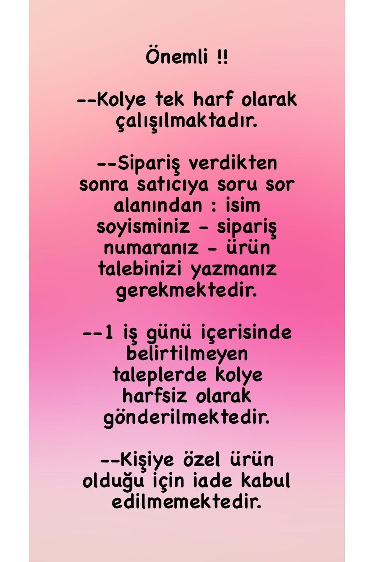 Beyaz Mineli Harf İnci Kolye