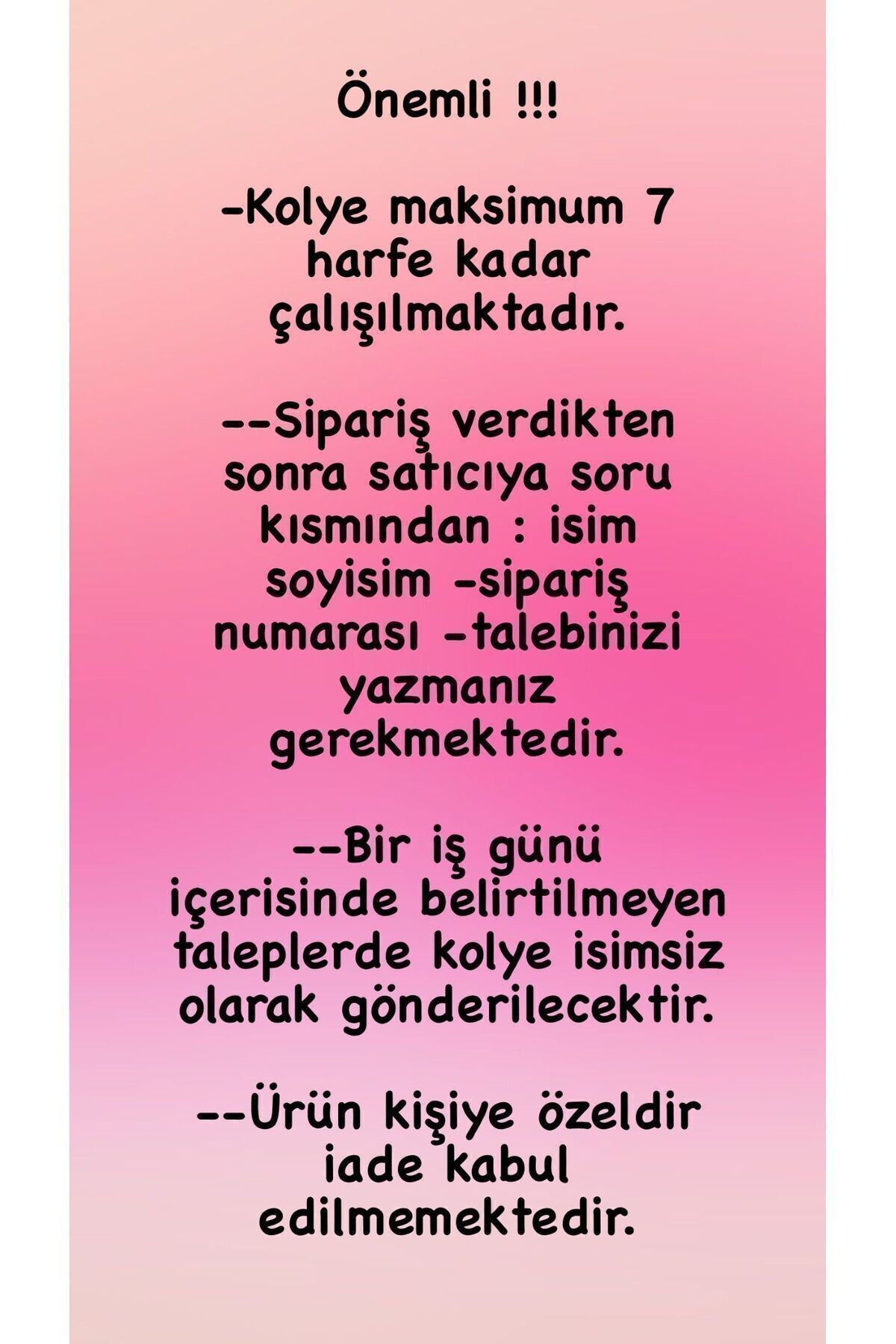 Kişiye Özel Isimli Inci Kolye.
