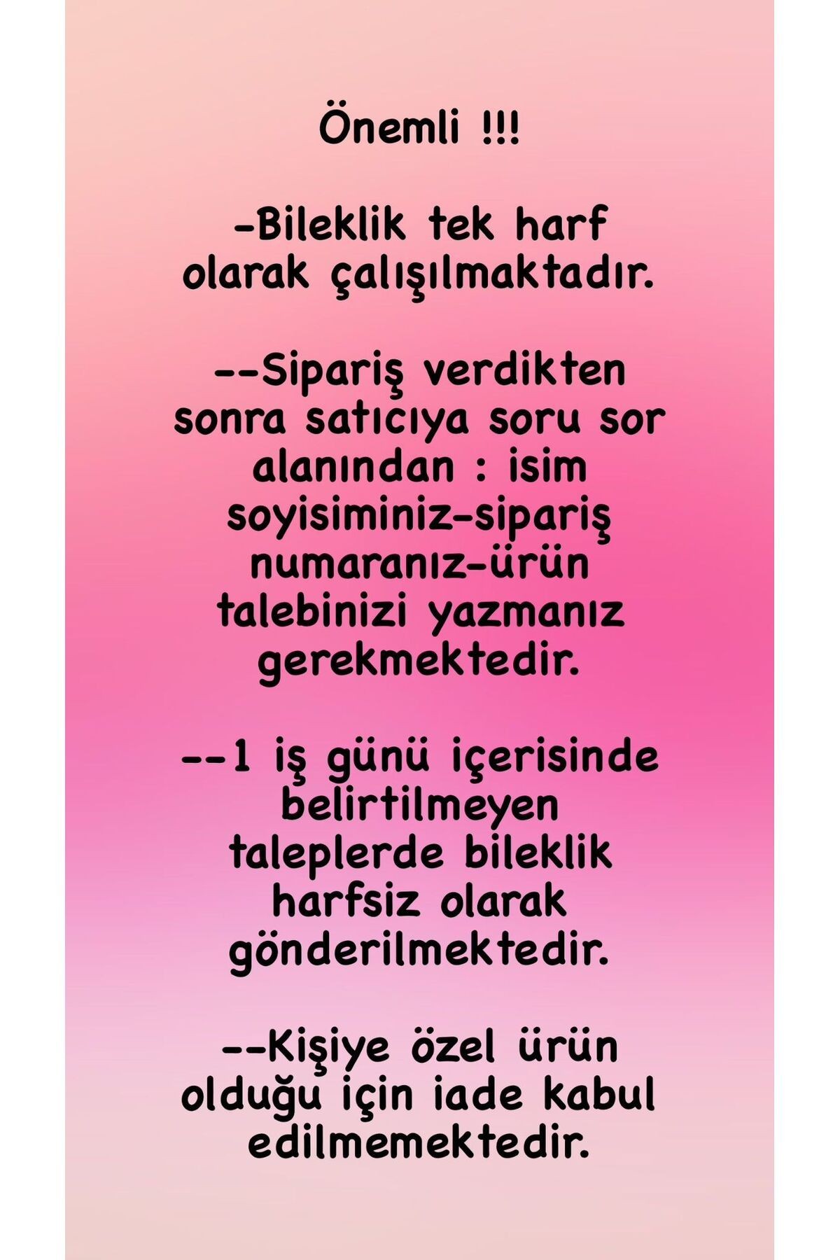 Kişiye özel inci harf bileklik gold