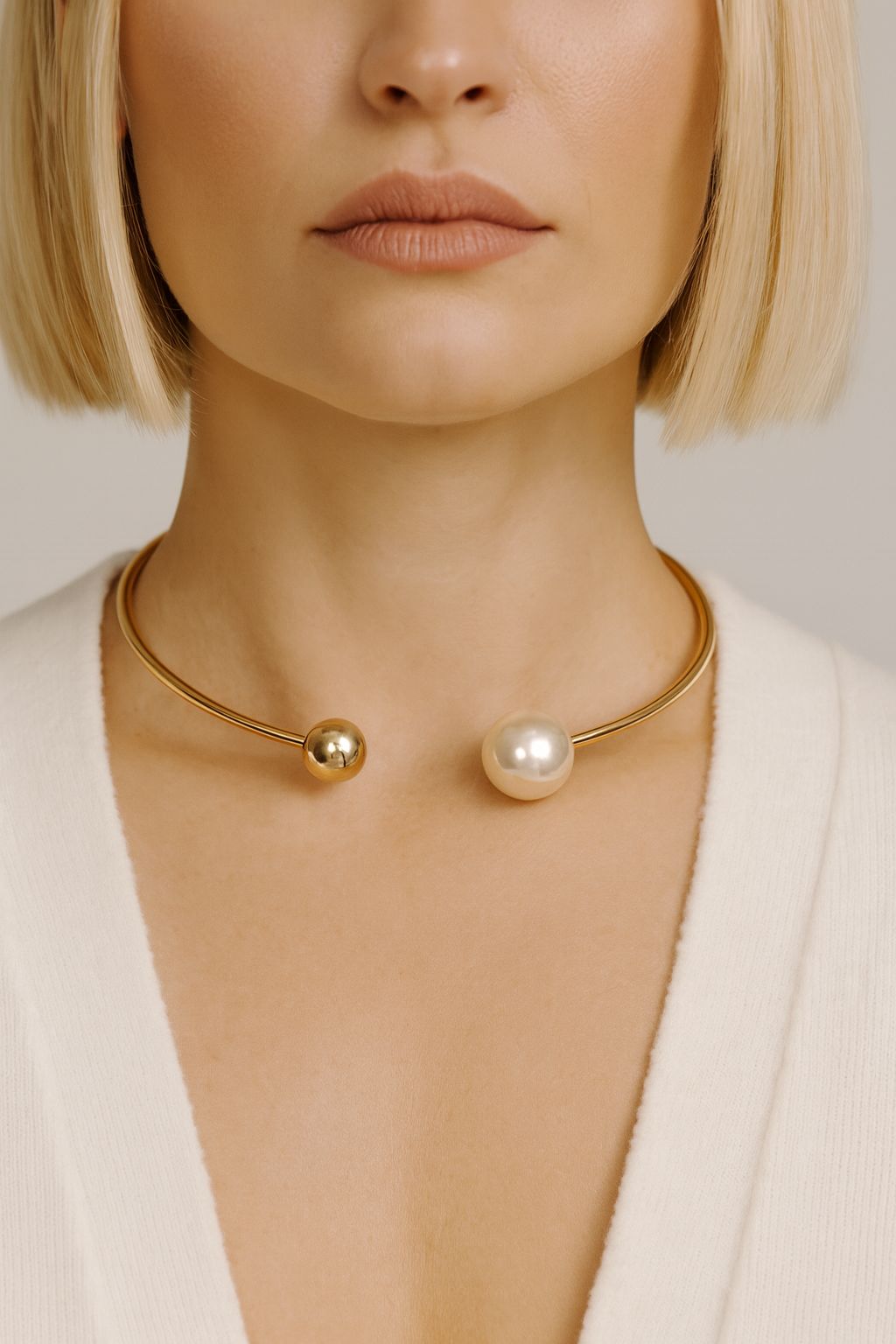 Altın Kaplama Moon Choker