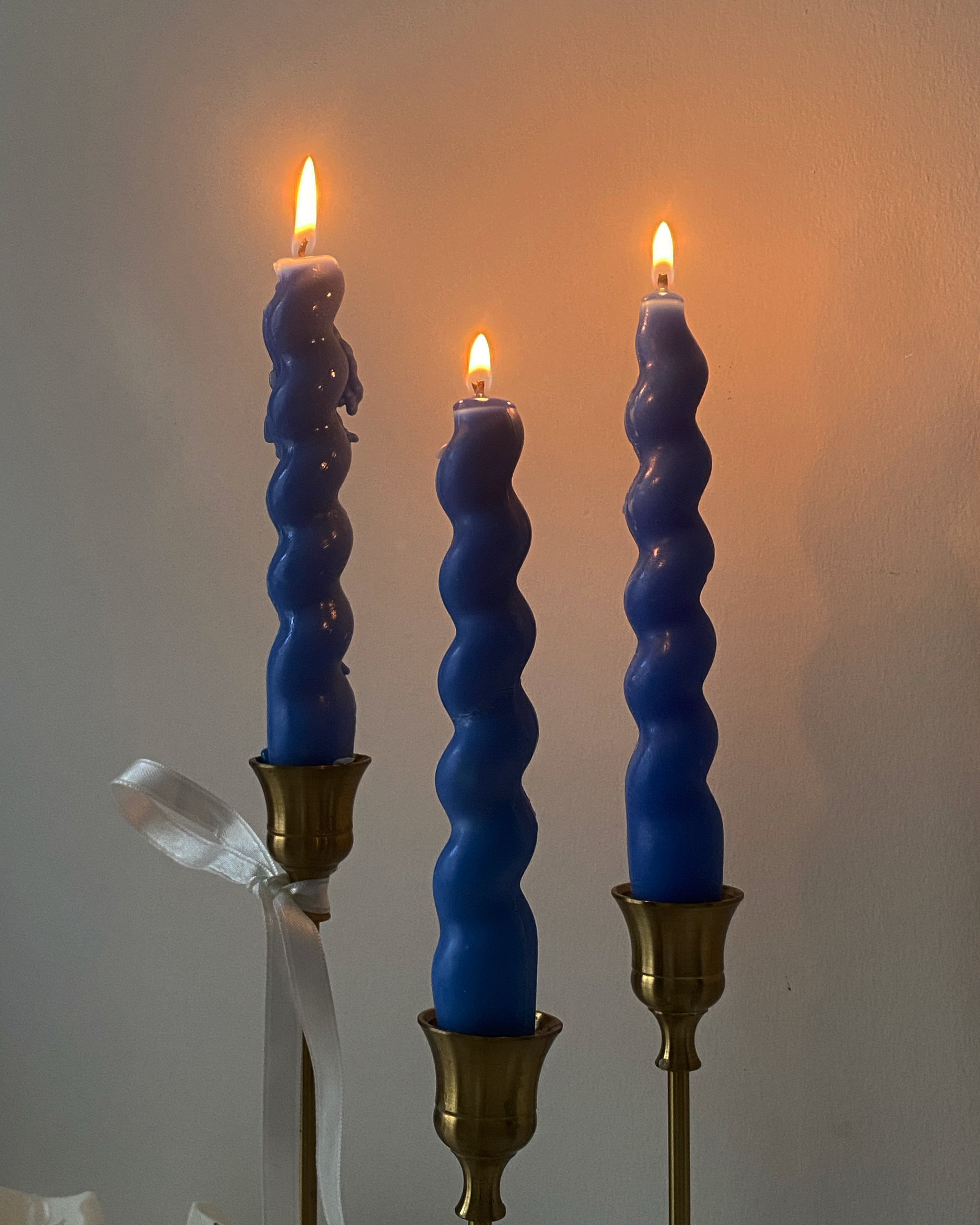 Turkuvaz Şamdan Mum Set