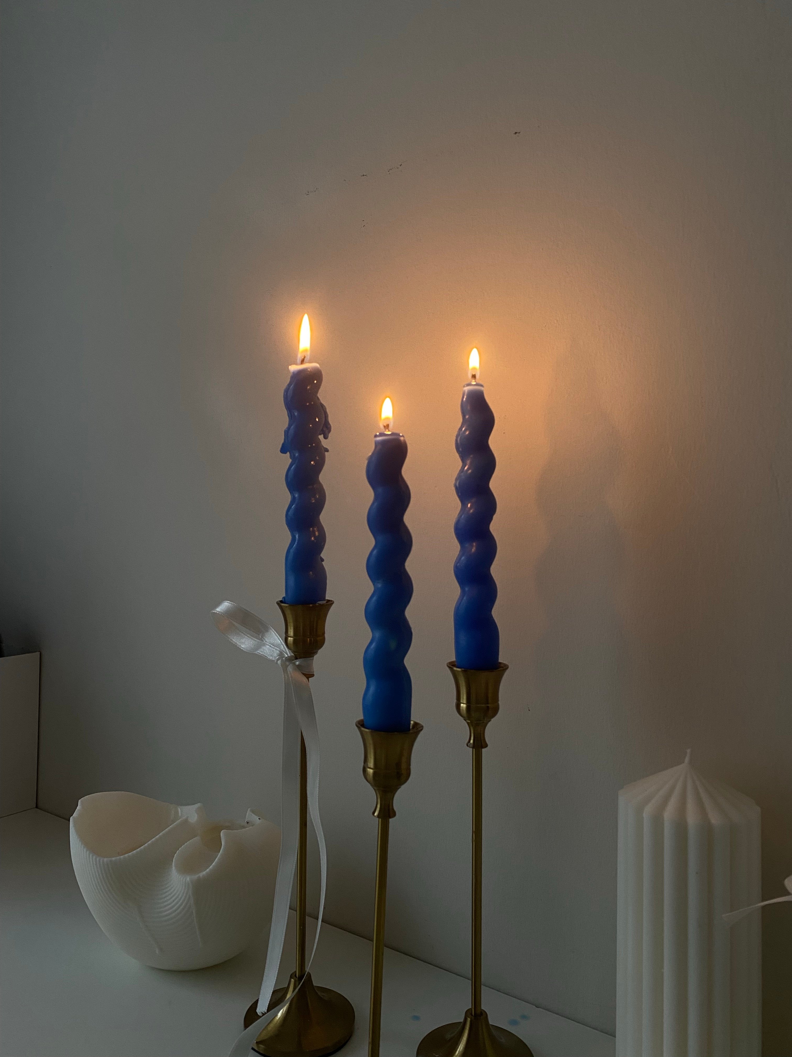Turkuvaz Şamdan Mum Set