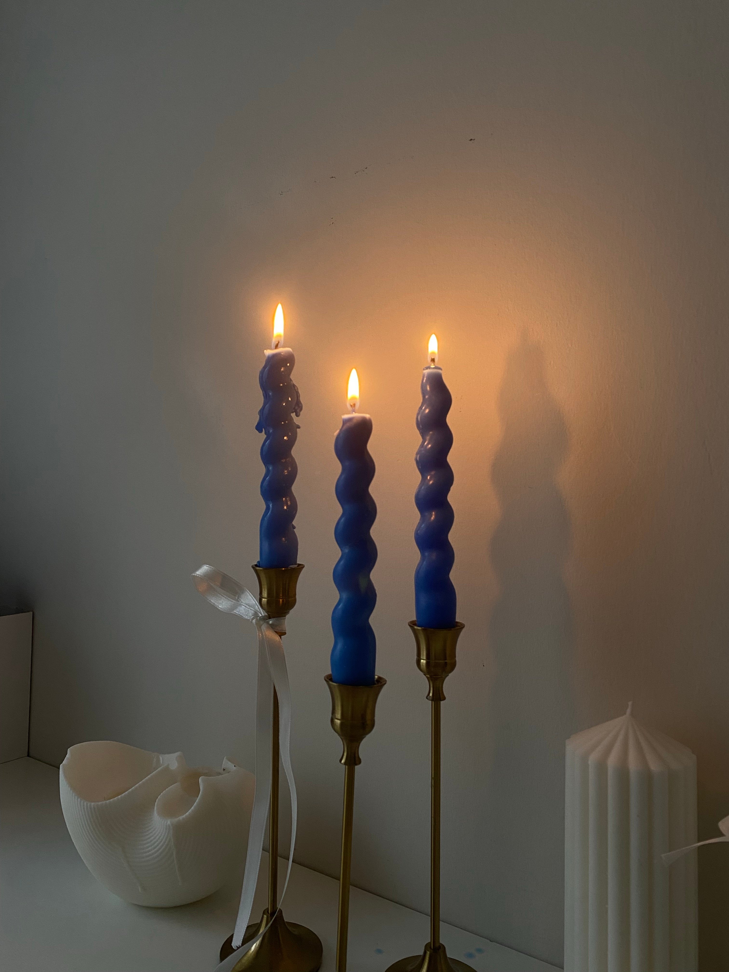 Turkuvaz Şamdan Mum Set