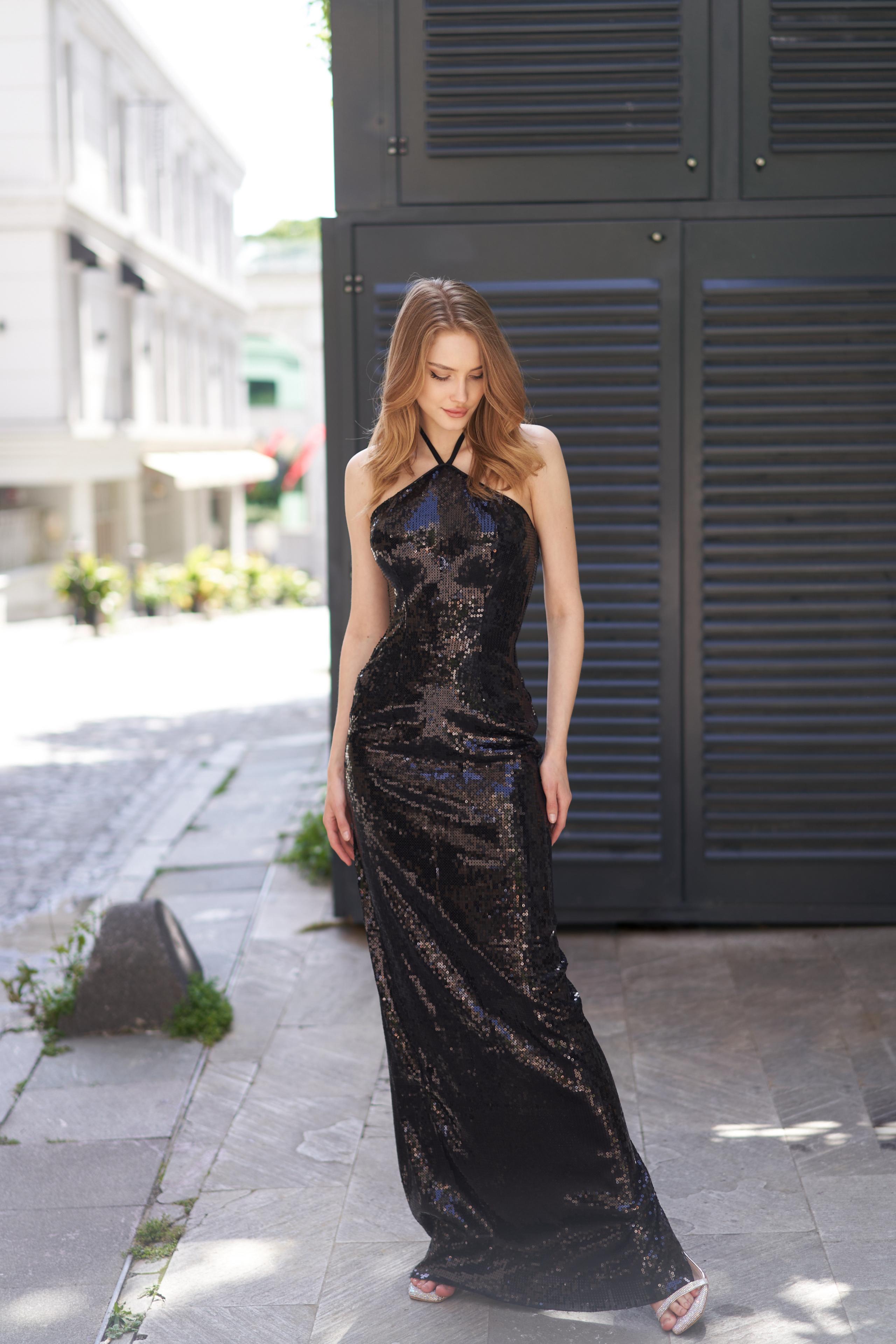 Black Sparkle - Uzun Gece Elbisesi
