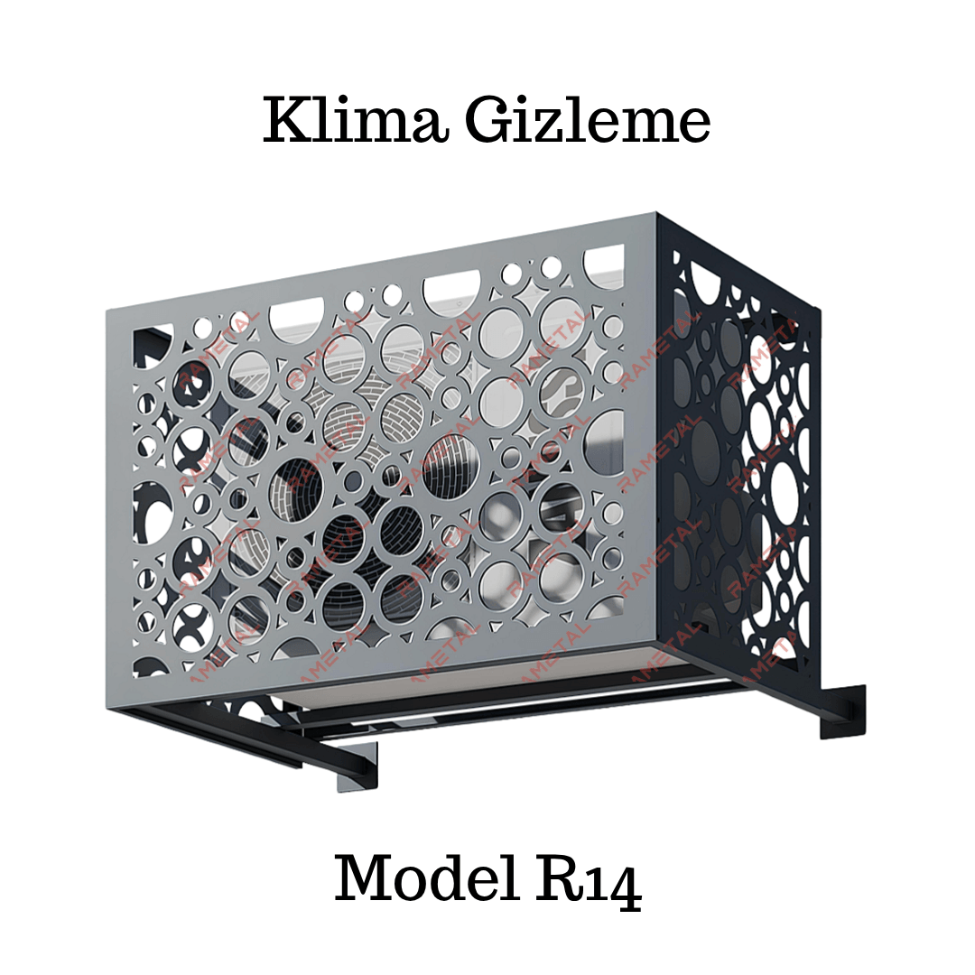 Dekoratif Klima Gizleme - Antrasit Renk Klima Dış Ünite Kafesi