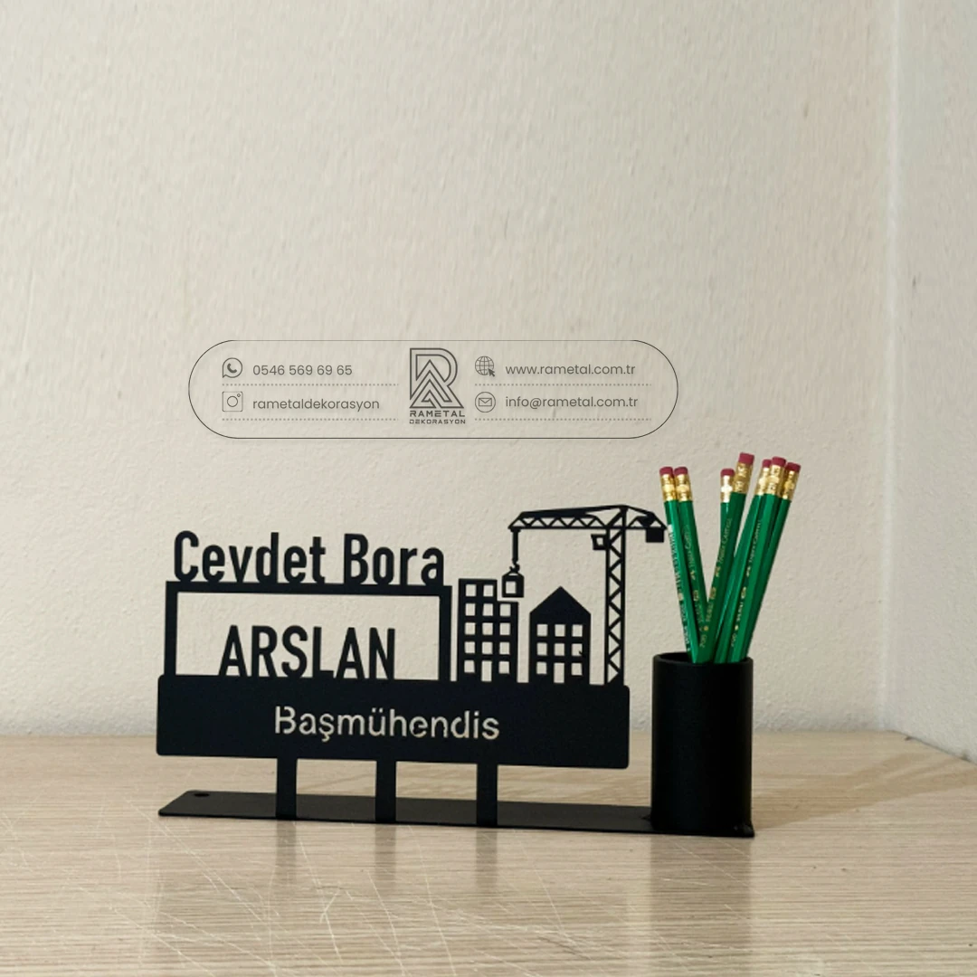 İnşaat Mühendisi Masa İsimliği - Kişiye Özel Metal İsimlik