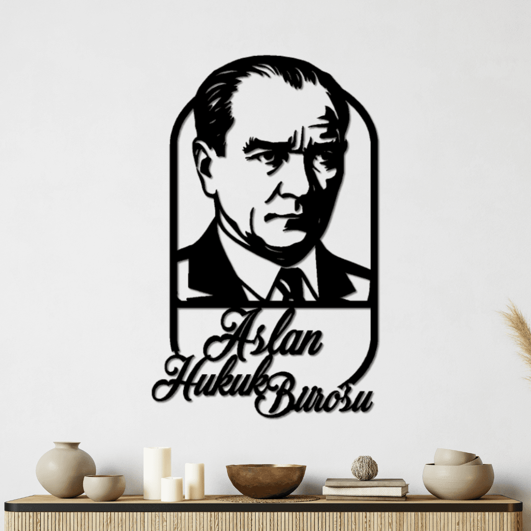 Hukuk Bürolarına Özel – Kişiye Özel Atatürk Silüet Metal Duvar Tablosu
